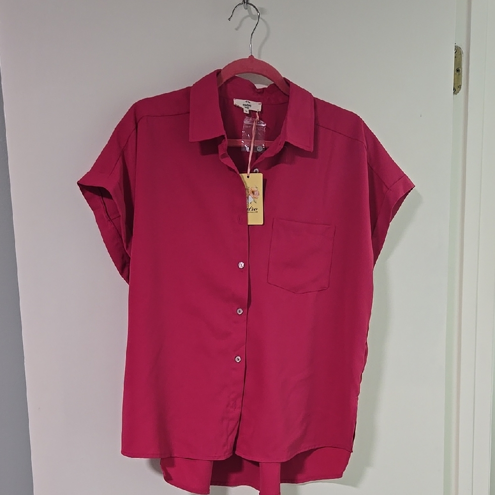 Women's Pink Button-Up Shirt